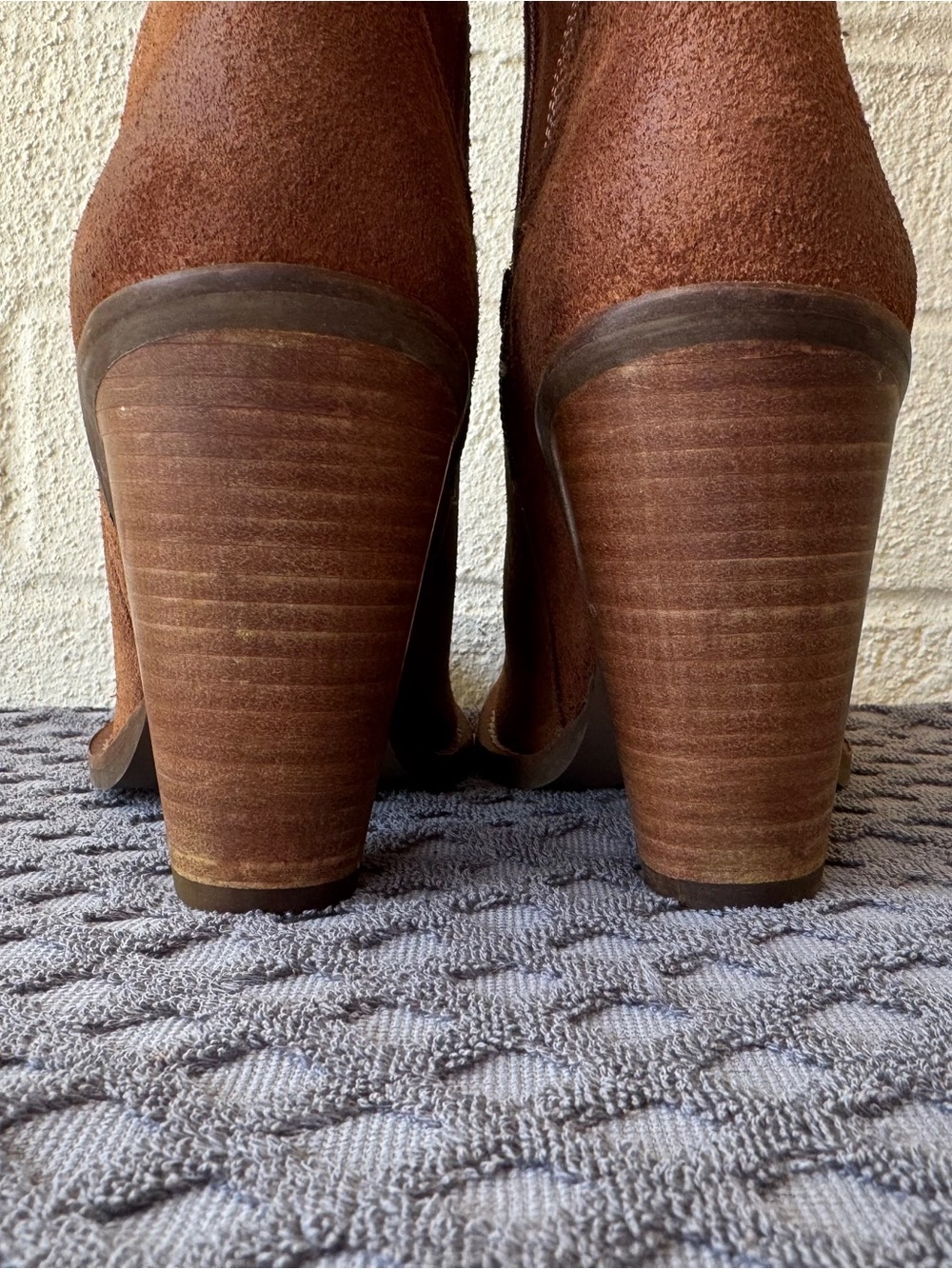 dingo Brown Suede Knee-High Heeled Boots - Picture 6 of 12